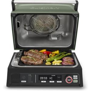 Cuisinart FlavorBoost™ 8-in-1 Outdoor Electric BBQ Grill & Portable Smoker, Air Fryer Grill Combo with Smart Probe, Smoke Drawer, 154 sq. in., Patio & Balcony Grill for Apartments, CEG-1302