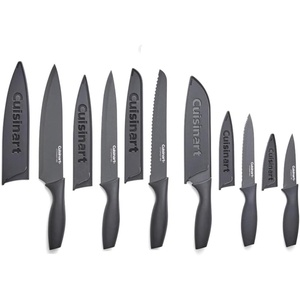 Cuisinart Knife Set, 12pc Ceramic Coated Knife Set with 6 Blades & 6 Blade Guards, Lightweight, Stainless Steel, Durable & Dishwasher Safe (Soft Black)(Soft Black)